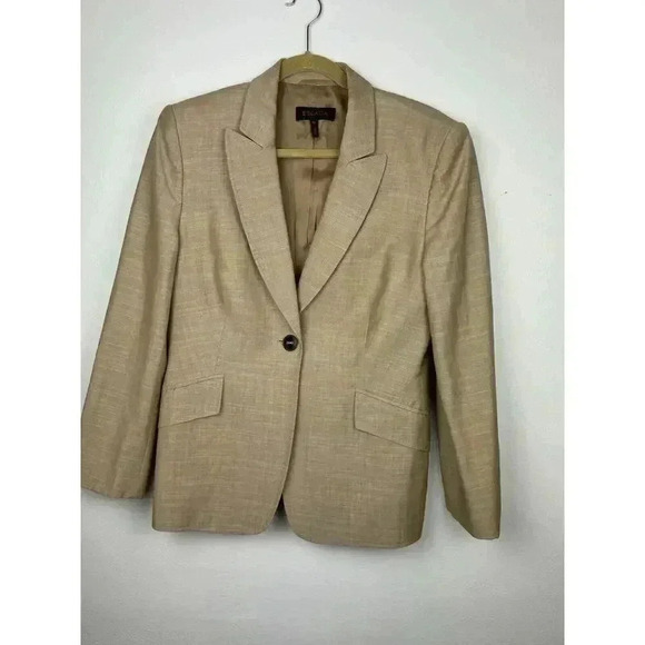 Escada Wool/Silk Camel Blazer Size 42. One Button Close. Work Wear, Luxury - Picture 2 of 7